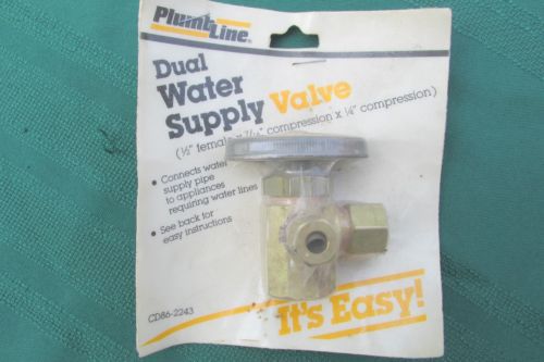 Plumbline Dual Water Supply Value 1/2&#034; Female X 7/16&#034; Compression X 1/4 Compress