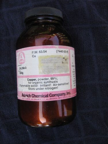 COPPER POWDER, 99% / Aldrich Chemical Co. / # 29,258-3 / Original Factory Jar