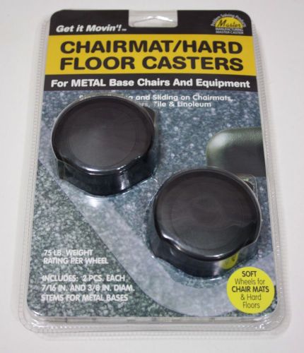 Master Casters Hard Floor Chair Mat Casters For Metal Base Chairs Equipment 2ct