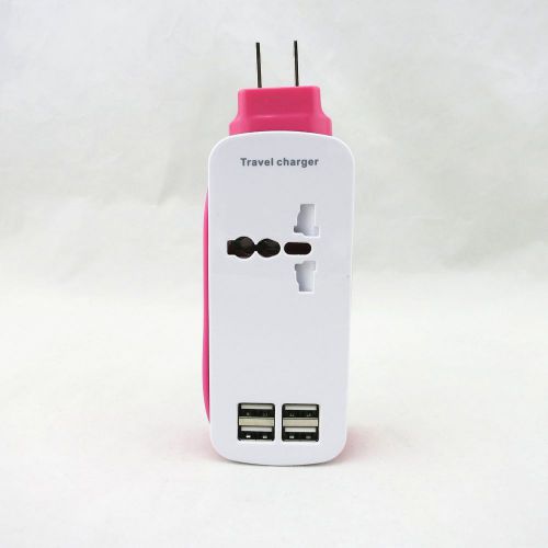 4usb ports wall ac power charger adapter home travel portable power sockets red for sale