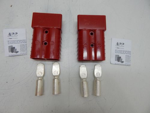 Battery Connector Red Set of 2 2/0 350 amp 600V  6322g1 Fork Lift