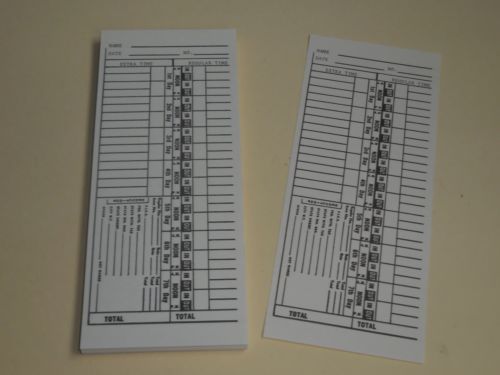 50 Cards- Weekly ( 7 Days) with Tax Recording Info. Time Punch Clock Cards