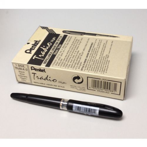Pentel TRJ50 Tradio Stylo Fountain Pen Bulk Pack (12pcs) - Black Ink