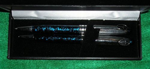 The Adoration Duo Pen &amp; Pencil Set No 802Db Silver/Blue