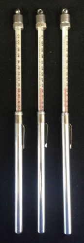(3) Fisher Scientific Red-Spirit Glass Pocket Thermometers!! Nice!! 15-021B