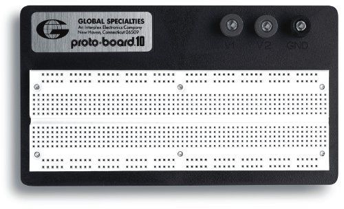 Global Specialties PB-10 Externally Powered Breadboard with Plastic Back Plate,