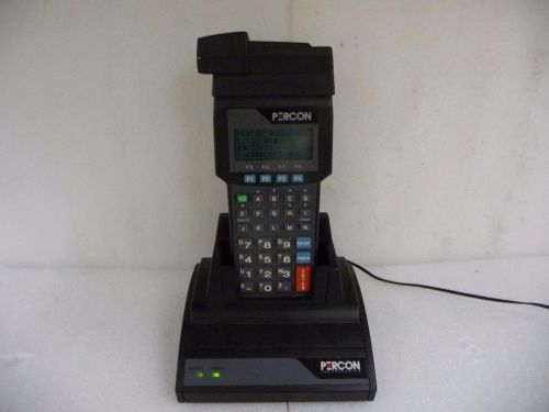 Percon pt2000 portable data terminal 40-010-00 w/ top scanner &amp; pt dock cradle for sale