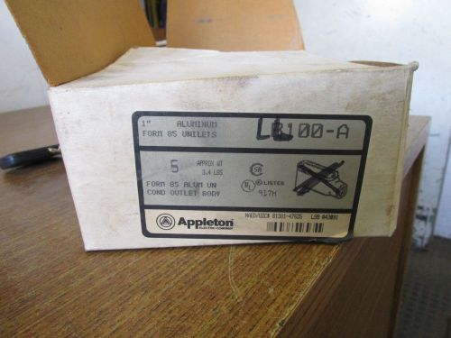 New appleton condulet conduit body 1&#034; ll100-a box of 5 for sale