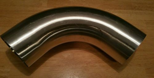 Stainless steel weld 90 elbow 4&#034; o.d. long radius sanitary pipe tubing 102mm for sale