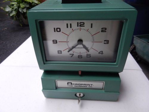 Acroprint Time Recorder Model 125NR4 Heavy Duty Manual Time Punch Clock with Key