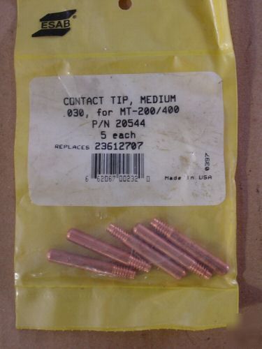ESAB 20544 CONTACT TIP .030 replaces 23612707 - QTY 5