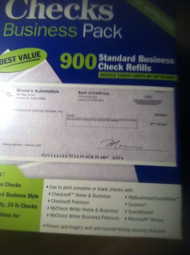 Checks Business Pack 900 Standard Business Checks Refills  Bank Approved
