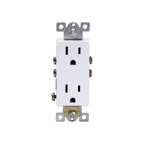 50pk residential decorator 15a outlets 5-15r white receptacle 125v plug for sale