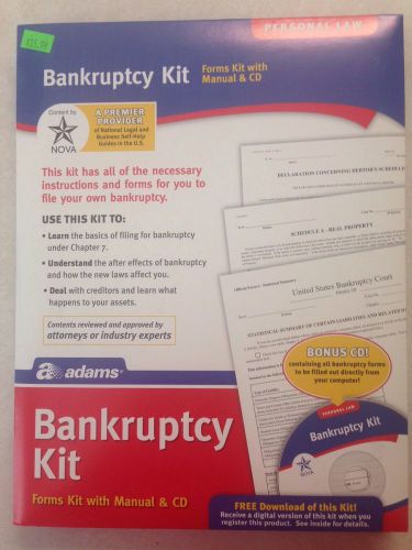 Bankruptcy Kit Forms W/ CD &amp; Manual By Adams Personal Law