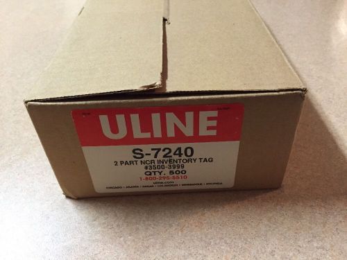 ULINE S-7240 2 Part NCR Inventory Tag #3500-3999 QTY. 483