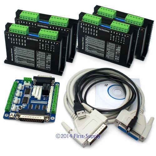 Cnc kit 5 axis cnc breakout board +cables+ 4 axis m542 stepper driver controller for sale