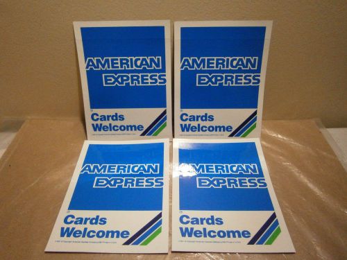 Lot of 4 American Express Welcome Door Stickers Business Retail Restaurant