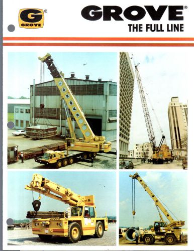 1987 GROVE FULL LLINE CRANE BOOM CONSTRUCTION EQUIPMENT BROCHURE