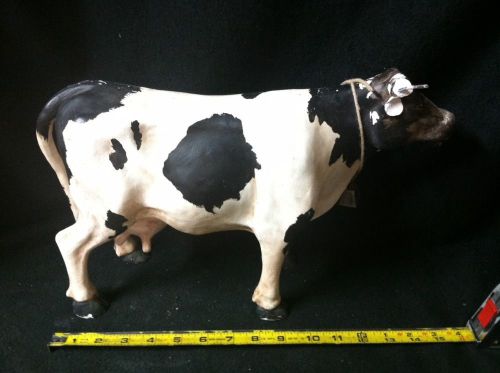 Vintage Plaster Animal Model of a Cow Holstein
