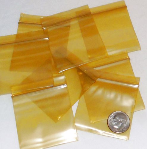 200 mini ziplock bags 1.75 x 1.75&#034; gold baggies 175175 apple brand reclosable for sale