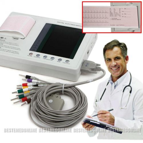 Promotion 3-Channel Color ECG EKG machine Electrocardiograph +interpretation