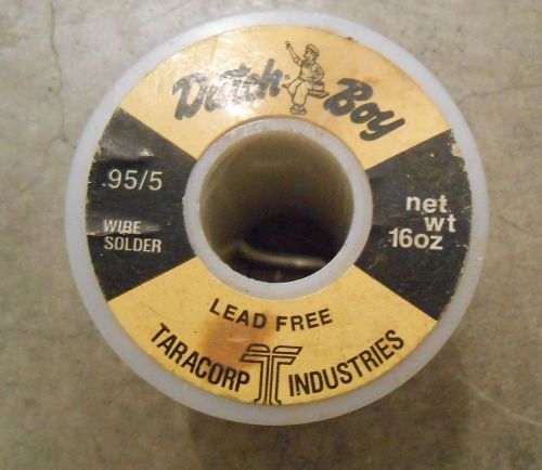 Dutchboy .95/5 Lead Free Solder 1 lb Roll Vintage
