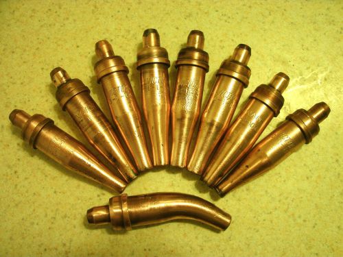 Victor welding torch tips cutting welding lot of 9 101 118 for sale