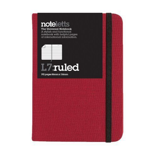 Letts Noteletts Universal Notebook  Small  Ruled  Burgundy  4.375 x 3.125 Inches