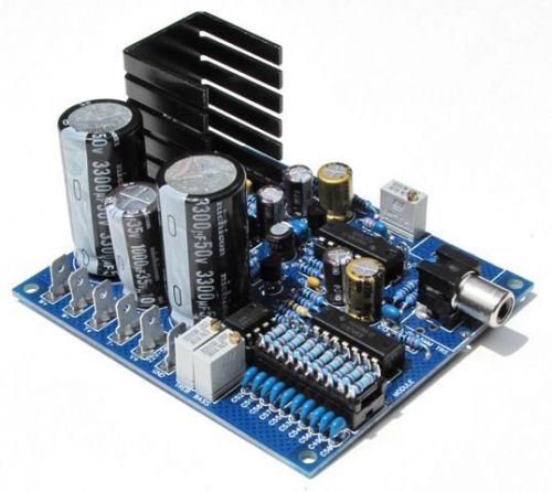 Audio  bi-amplifier, 40w w/ 2-way linkwitz-riley crossover - electronic kit for sale