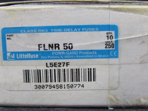 Littelfuse time delay fuses, class rk5, flnr 50 250 volt, lot of 10 for sale