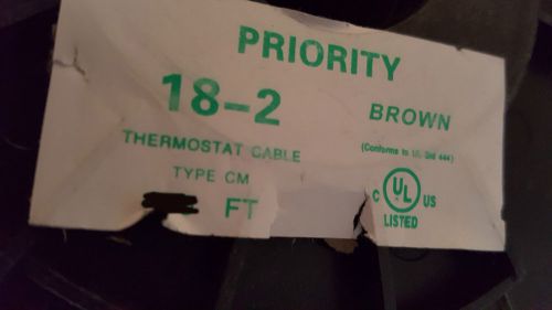 Priority wire &amp; cable 18/2c 18 awg 2 cond solid thermostat cable brown /50ft for sale