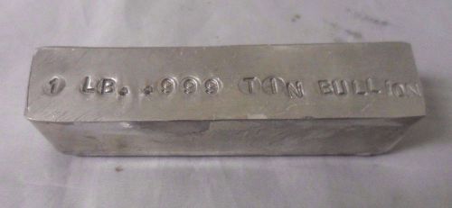 Pound .999 Fine Tin Bullion Bar Ingot Plate Raw Materials Free Shipping