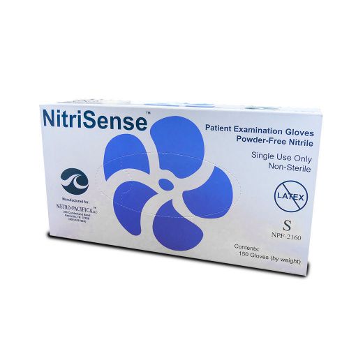 900 NitriSense Powder-Free Latex-Free Nitrile Patient Exam Gloves Sz S - Blue