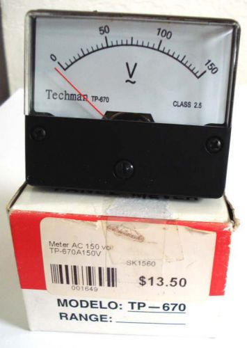 TECHMAN Panel Meter AC 150 volt TP-670A150V, SK 1560, new