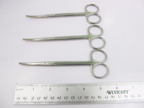 3 Metzenbaum Scissors  &#034;KREBS&#034; curved 14 cm high quality German Steel KREBS