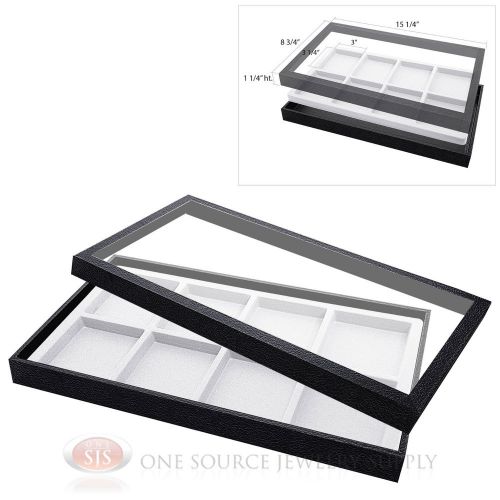 (1) Acrylic Top Display Case &amp; (1) 8 Compartmented White  Insert Organizer