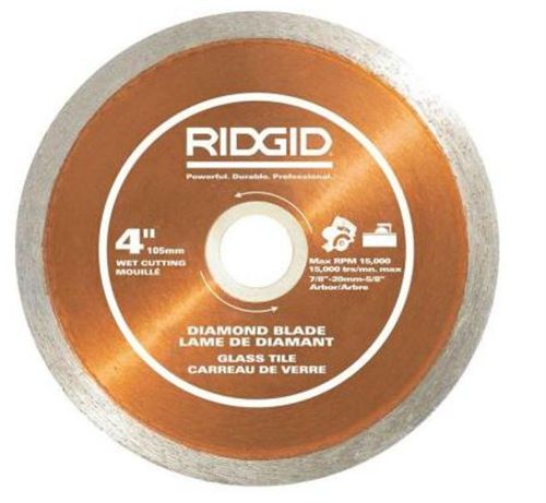 Ridgid 4 in. glass tile diamond saw blade replacement wet cutting power tool for sale