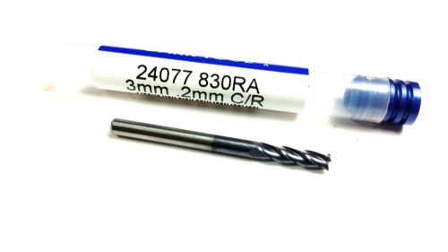 3mm Garr 24077 Carbide 4 Flute TiALN .2mm CR End Mill (Q 270)