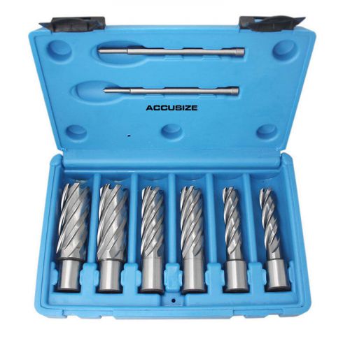 8 Pcs HSS Annular Cutter Set 2&#039;&#039; Cutting Depth with Weldon Shank, #HCS8-0000