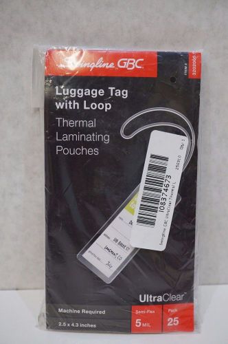 Swingline GBC UltraClear Thermal Laminating Pouches, Luggage Tag &amp; Loops 25 Pack