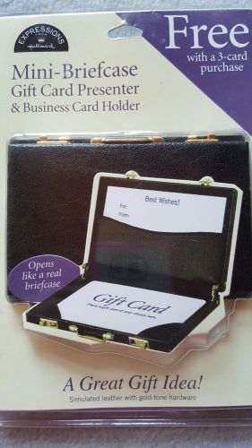 New mini brief case leather style gift card &amp; business card holder