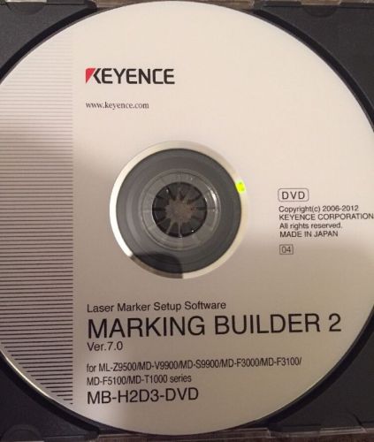 KEYENCE MARKING BUILDER 2 laser Marker Setup Software MB-H2D3 DVD