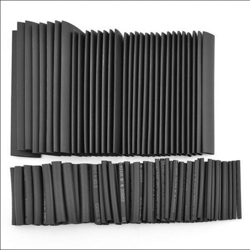 127Pcs Black Glue Weatherproof Heat Shrink Sleeving Tubing Tube Assortment Kit