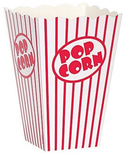 Movie Theater Red And White Striped Popcorn Boxes, 10ct