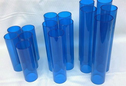 Clear Blue Acrylic Extruded Plexiglas Tube - 2&#034; - 15 pieces - extra shop cuts