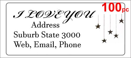 100 Personalised return address label custom mailing sticker 56x25mm stars