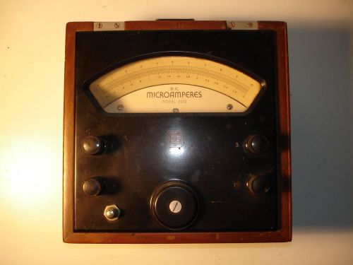 Antique Greibach 500 D.C. Microamperes Meter Steampunk Lab Test Equipment Wood