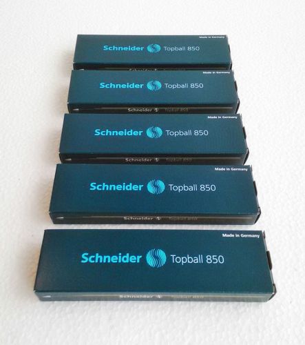 Schneider Topball 850 Rollerball Pen Refill 5 set  Black - Total 50 Refills