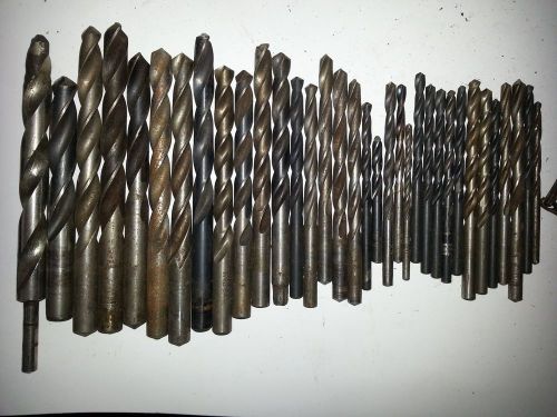 35 Drill bits various sizes and 3 Jacobs Chucks