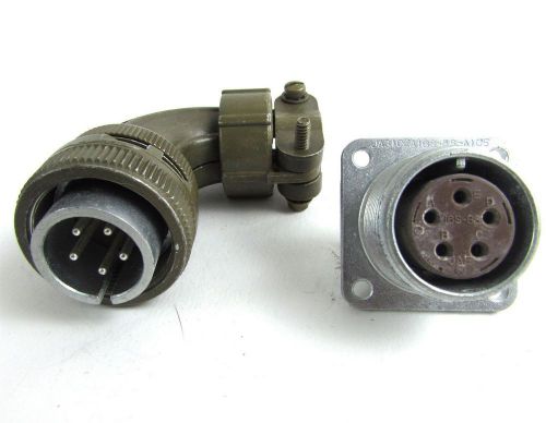 Mated pair electronic 5015 connectors. RA Jae Cannon 3102A16S-8S &amp; 3106B16S-8P